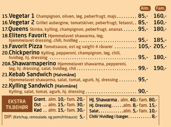 Shawarmaeliten, pizzamenu 2025, del 2.